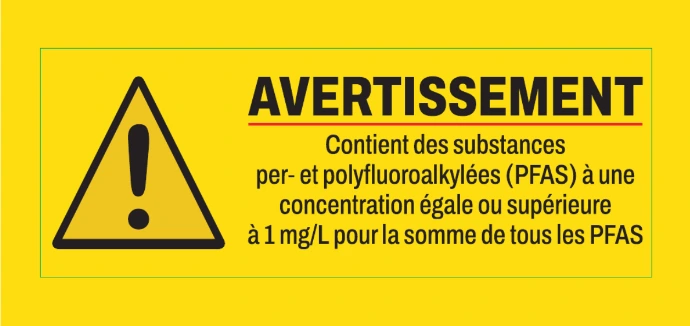 Étiquette réglementaire pour la dénaturation des extincteurs contenant des PFAS