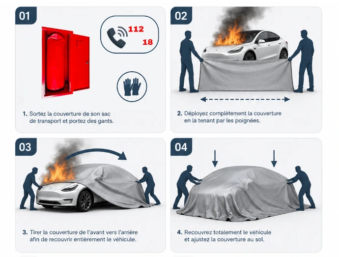TUTO COUVERTURE ANTI FEU VEHICULES ELECTRIQUES