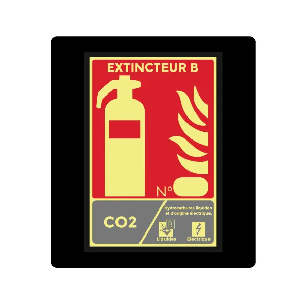 [B1015PH] Panneau Extincteur Photoluminescent B - PVC 1mm