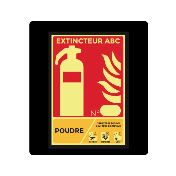 [ABC1015PH] Panneau Extincteur Photoluminescent ABC - PVC 1mm