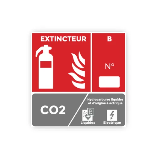 Panneau Extincteur B 10x10cm - PVC 1mm